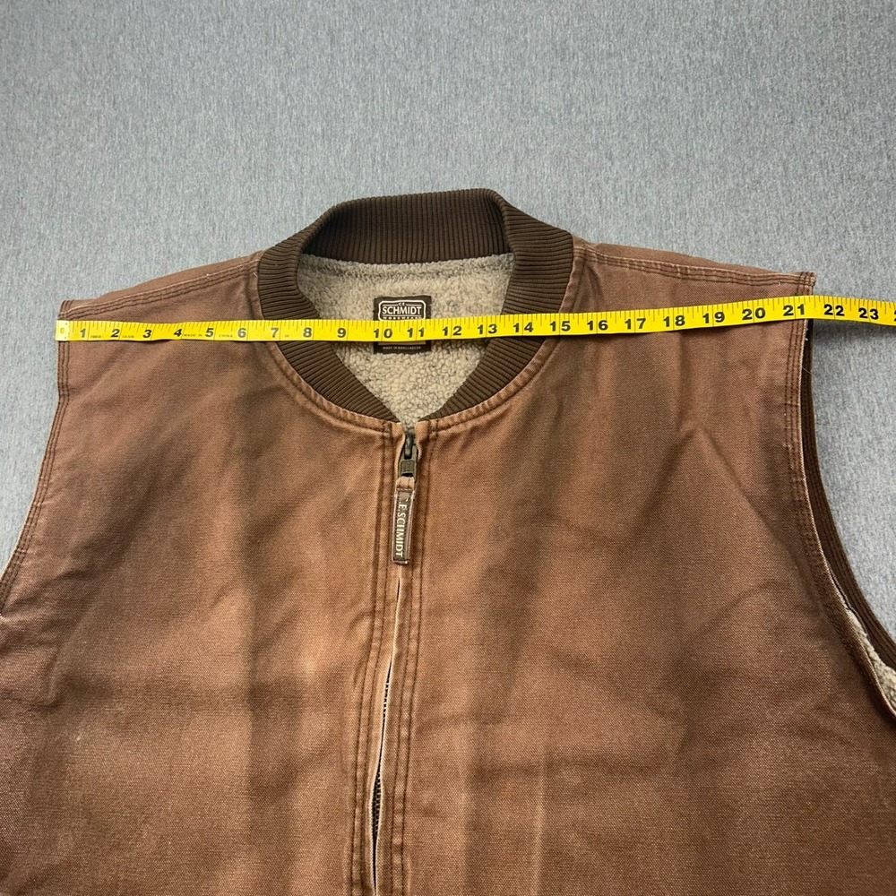 CE Schmidt Full Zip Sherpa Lined Canvas Vest Mens 3XL Brown Outdoor Workwear - Picture 9 of 16